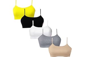 DChica Girls Seamless Training Bras Pack - Cotton Stretch Bra for Teens - Pack of 5