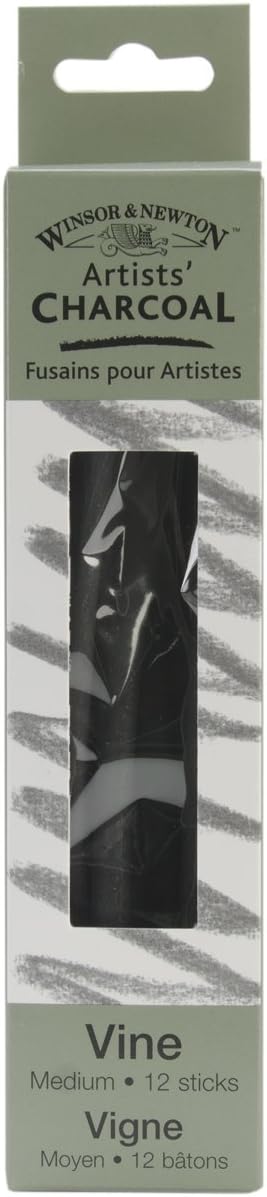 Winsor & Newton Artist Vine Charcoal Sticks 12/Pkg - Medium
