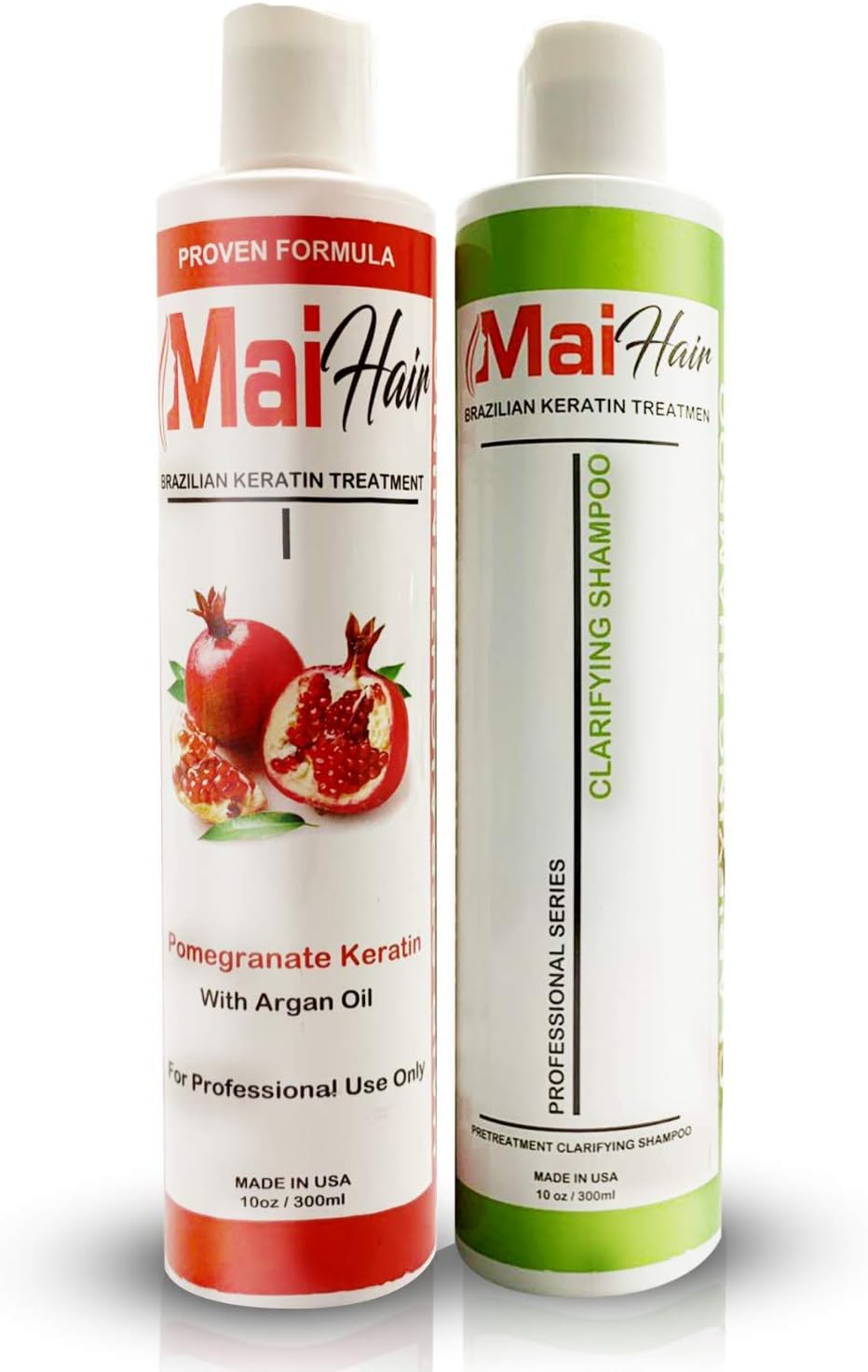 Brazilian Keratin Hair Treatment Complex + Keratin Clarifying Shampoo โ Professional Effective Fast Acting Powerful Formula Infused with Pomegranate and Argan Oil (10 oz)