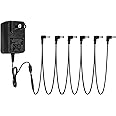 STRICH SPA-10 Guitar Pedal Power Supply Adapter (1000mA -1A) AC DC 9V, Compatible for Guitar Pedal Bass Effect Pedal Board (Tip Negative), 6 Way Daisy Chain Cables