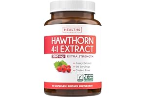 HEALTHS HARMONY Super Potent Hawthorn Berry Extract Capsules - Hawthorn Berry Supplement Made from Extra Strength Concentrate to Support Heart and Digestive Health - Vegan Non-GMO & Gluten Free (2 Month Supply)