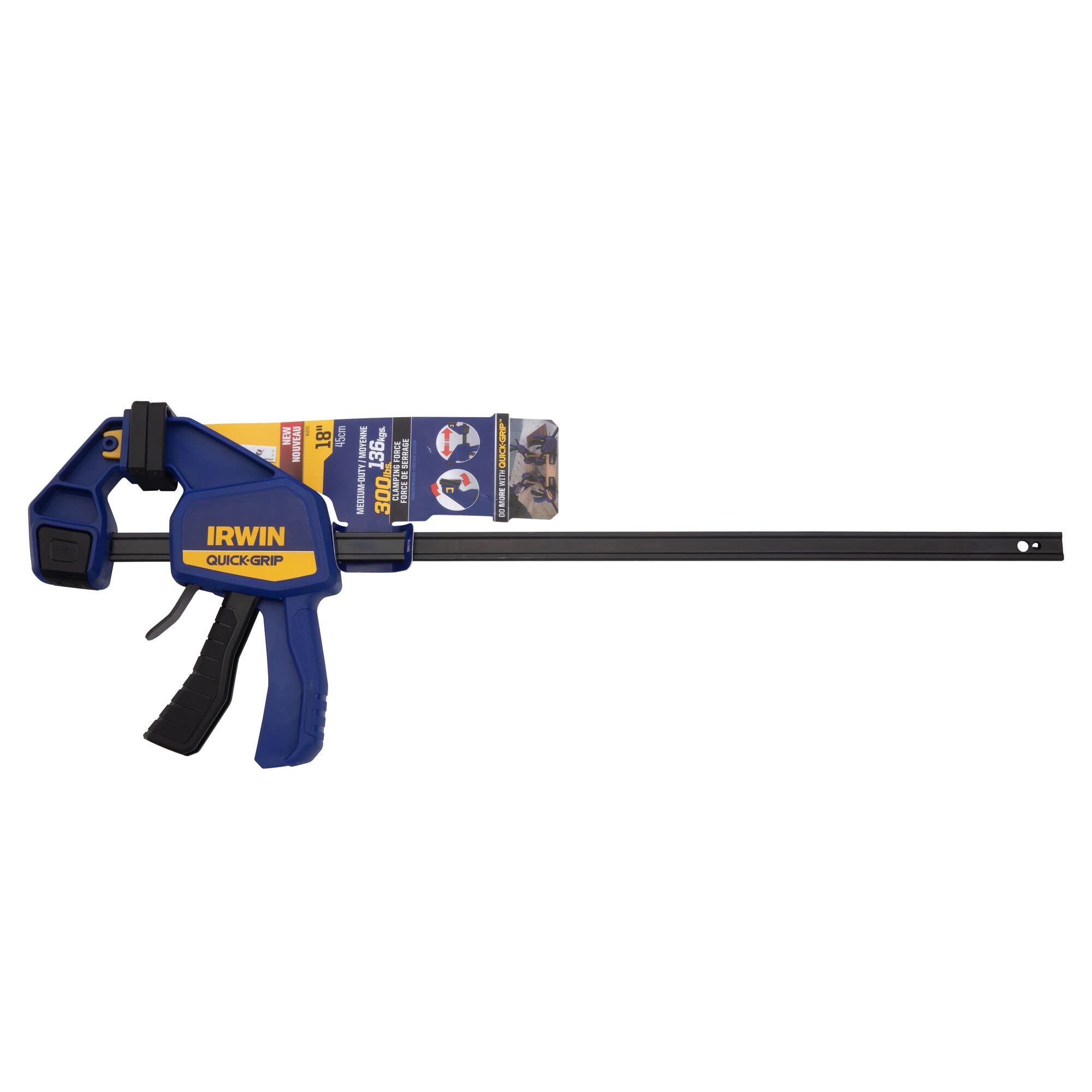 IRWIN Quick-Grip Bar Clamp, One-Handed, Medium-Duty, 18-Inch (1964719)