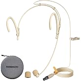 Headset Headworn Microphone Professional Dual Over-Ear Hanging Earset Condenser Mic Compatible with Shure Wireless System Bodypack Transmitter for Performance Theater, Mini XLR 4 Pin TA4F Plug