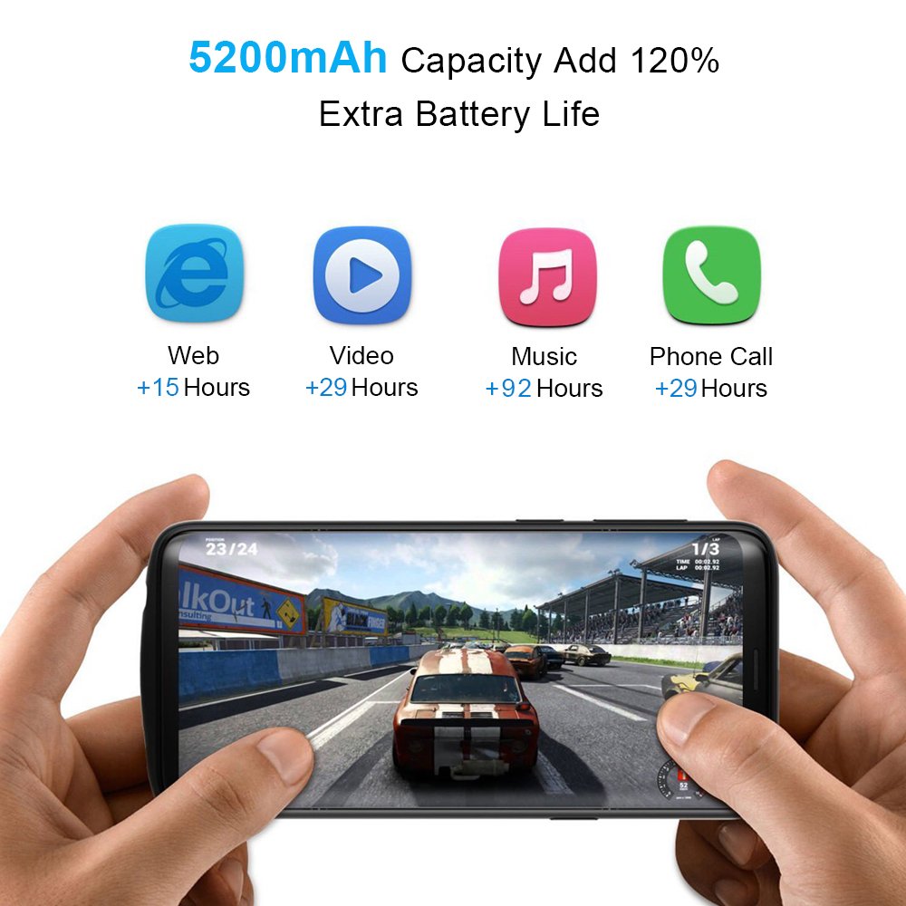 Mbuynow Galaxy S9 Plus Coque Batterie Power Case Magnétique Coque Chargeur de Protection Batterie Externe Rechargeable Etui de Chargement 5200mAh Pour Samsung Galaxy S9 Plus-Noir