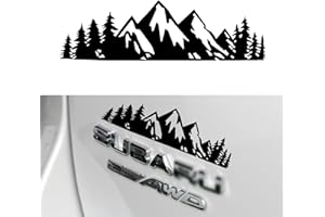 SINGARO Vinyl Snow Mountain Tree Decal Sticker, Trunk Logo Decal Sticker, Car Exterior Accessories(Black)