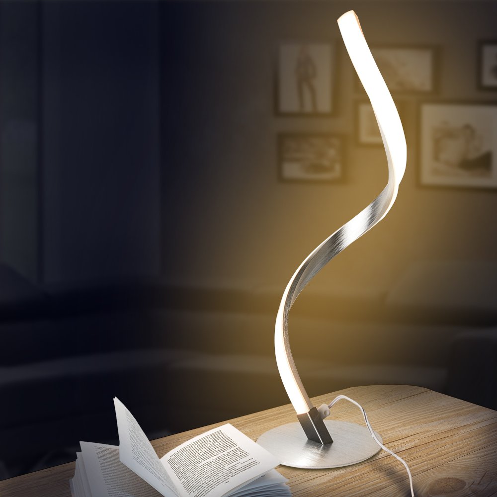 BJL Spiral LED Table Lamp, Curved LED Desk Lamp ...