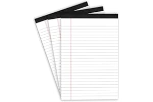 MuiAng 3 Pack Note Pads 5 x 8 Inch, Small Notepad, College Ruled Legal Pads, White Lined Writing Pads for Work or School, 30 Sheets/Pad, Perforated Recycled Note Paper for Note-Taking, Grocery List