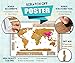 Premium Scratch Off World Map Poster – Large World Map w/ Defined United States, Country Flags + Scratcher Tool & 3M Mounts by Mialuchi