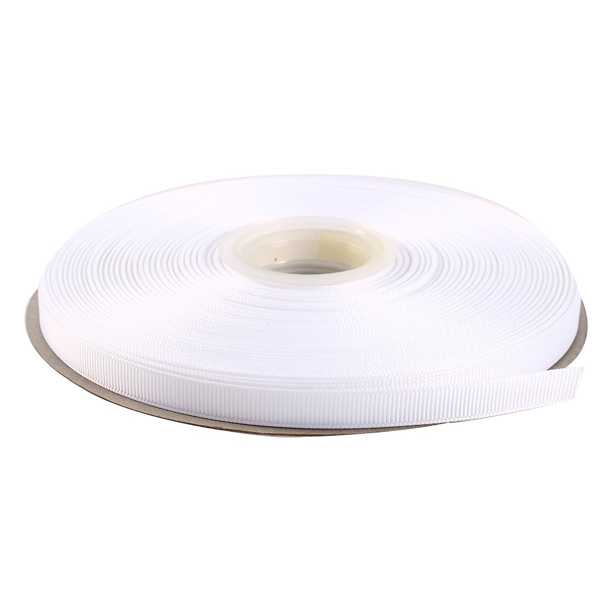 ITIsparkle 9mm Width (3/8") Grosgrain Ribbon 45 Meters (full reel) Crafts Gift Wrap Floristry - White Ribbon — image 1
