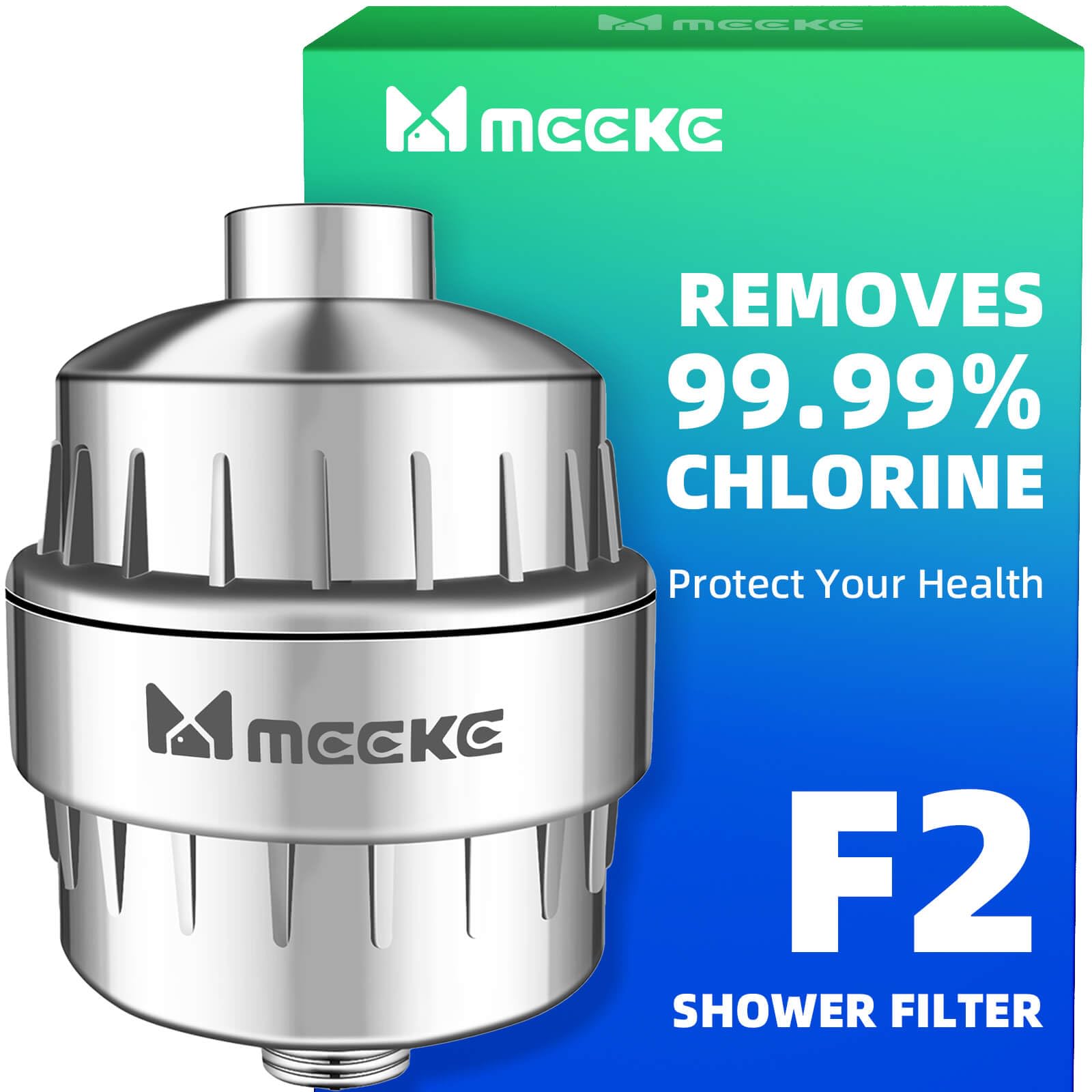 Photo 1 of F2 Hard Water Solution Shower Filter - 2.5GPM High-Flow, 99.99% Chlorine/Fluoride/Toxic Chemicals/Heavy Metals Removal, Water Softener Shower Head Filter, Reduces Dry Skin & Frizzy Hair