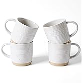 famiware Coffee Mugs Set of 4, 13 oz Mug Set, Ceramic Cup Set with Handle for Coffee, Tea, Cocoa, Milk, Constellation Series, White