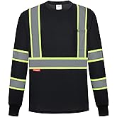 ProtectX High Visibility Long Sleeve Shirts Reflective Hi Vis Safety Shirt for Men Women Class 2-3 Construction Shirt 1 Pack
