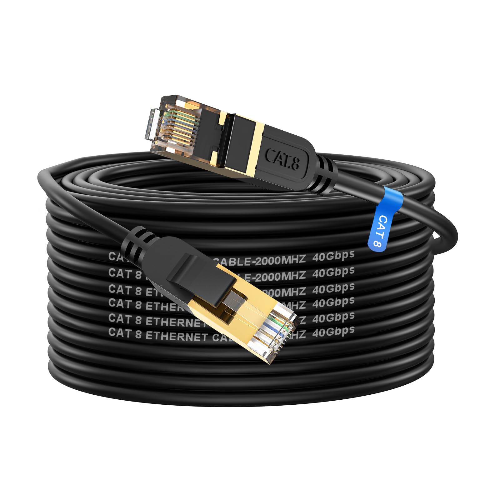 cat gruciso Cat8 Ethernet Cable 15M, High-Speed 40Gbps 2000MHz Network Cable Braided Gigabit Gold Plated RJ45 Connector, Outdoor&Indoor Internet for Xbox PS4/5 Modem Router PC — image 1