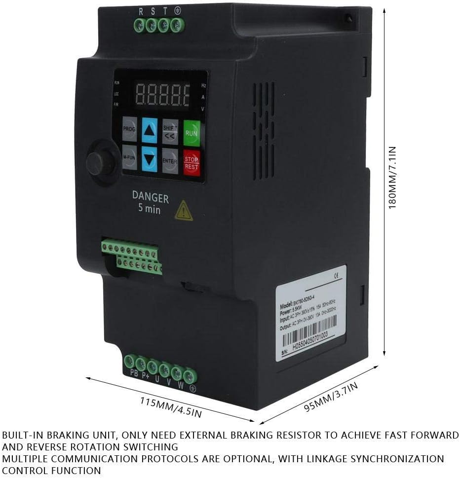 Garosa VFD Inverter 5.5kW 380V Frequency Converter for Spindle Motor Speed Control SKI780-5D5G-4 Industrial AC Drive Variable Speed Drive - Image 4
