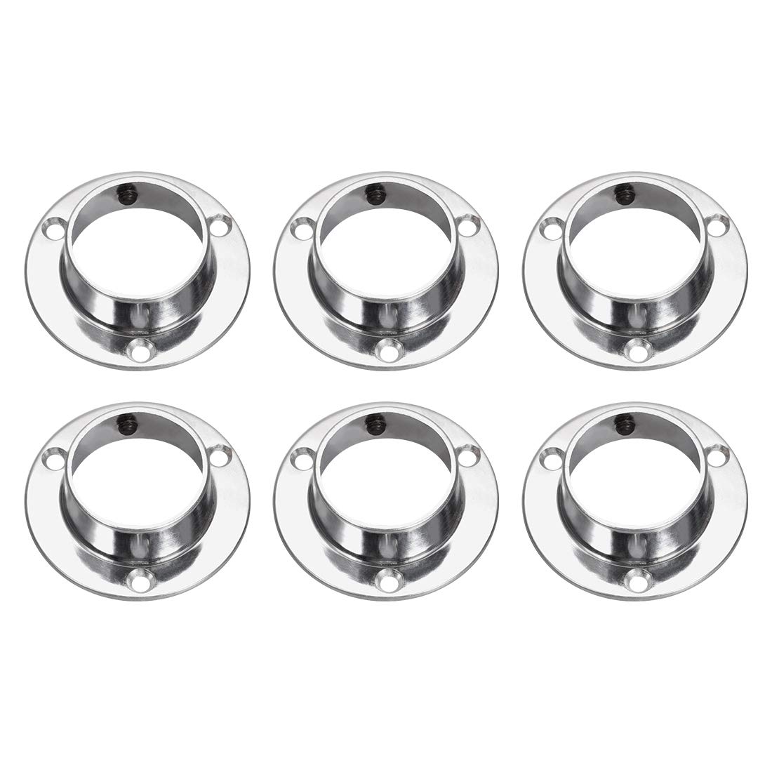 sourcing map Closet Wardrobe Rod Flange,32mm/1.26inch Dia, Socket Bracket Support Holder for Pipe 6Pcs