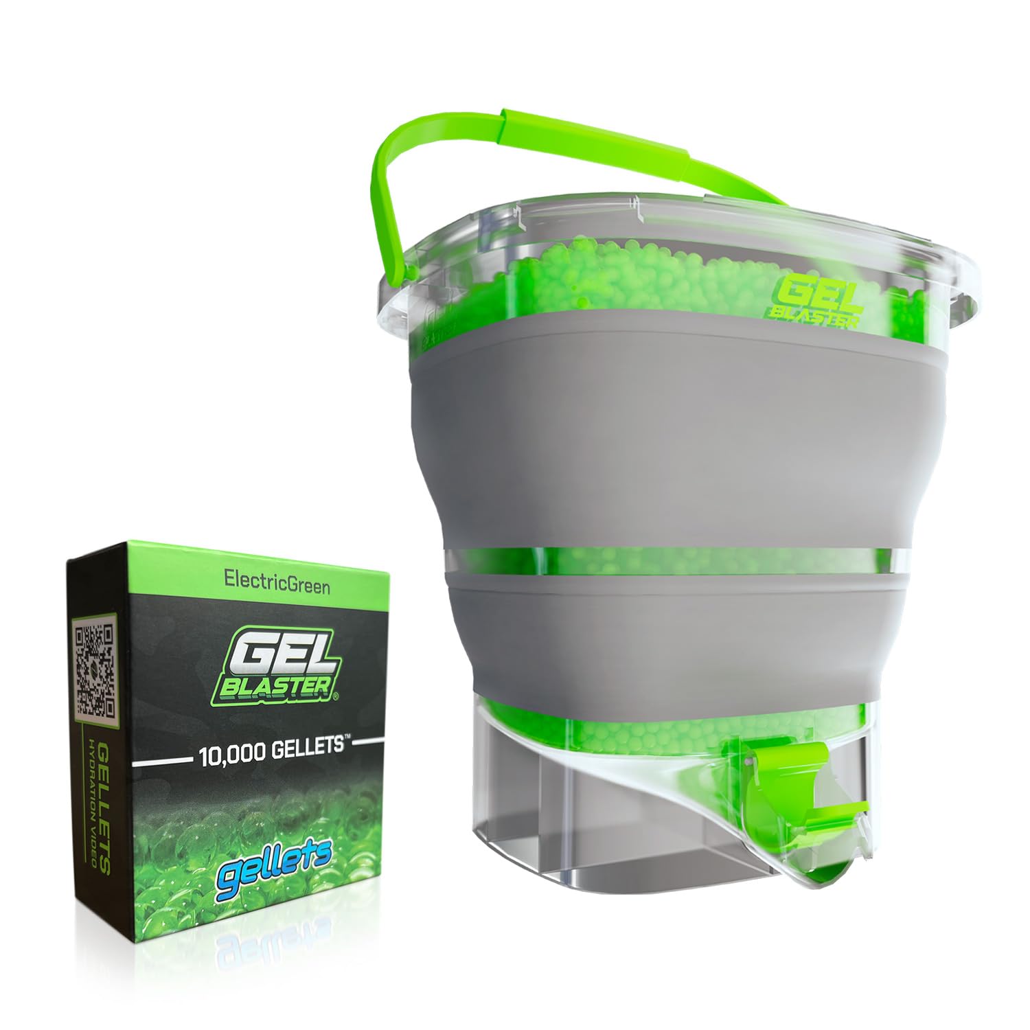 Old Version Gellet Depot - Collapsible Ammo Tub - Fast Loading Nozzle & Built-in Strainer - Hydrates & Stores 10,000+ Gellets - Space Saving Design