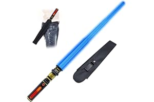 Gianby Light Up Saber for Kids, Blue Lightsaber with FX Sound, Expandable Light Swords Set for Galaxy War Fighter Warriors, Halloween Dress Up Parties (with Belt Clip)
