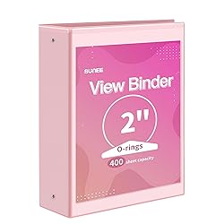 SUNEE 3 Ring Binder 2 Inch 1 Pack, Clear View