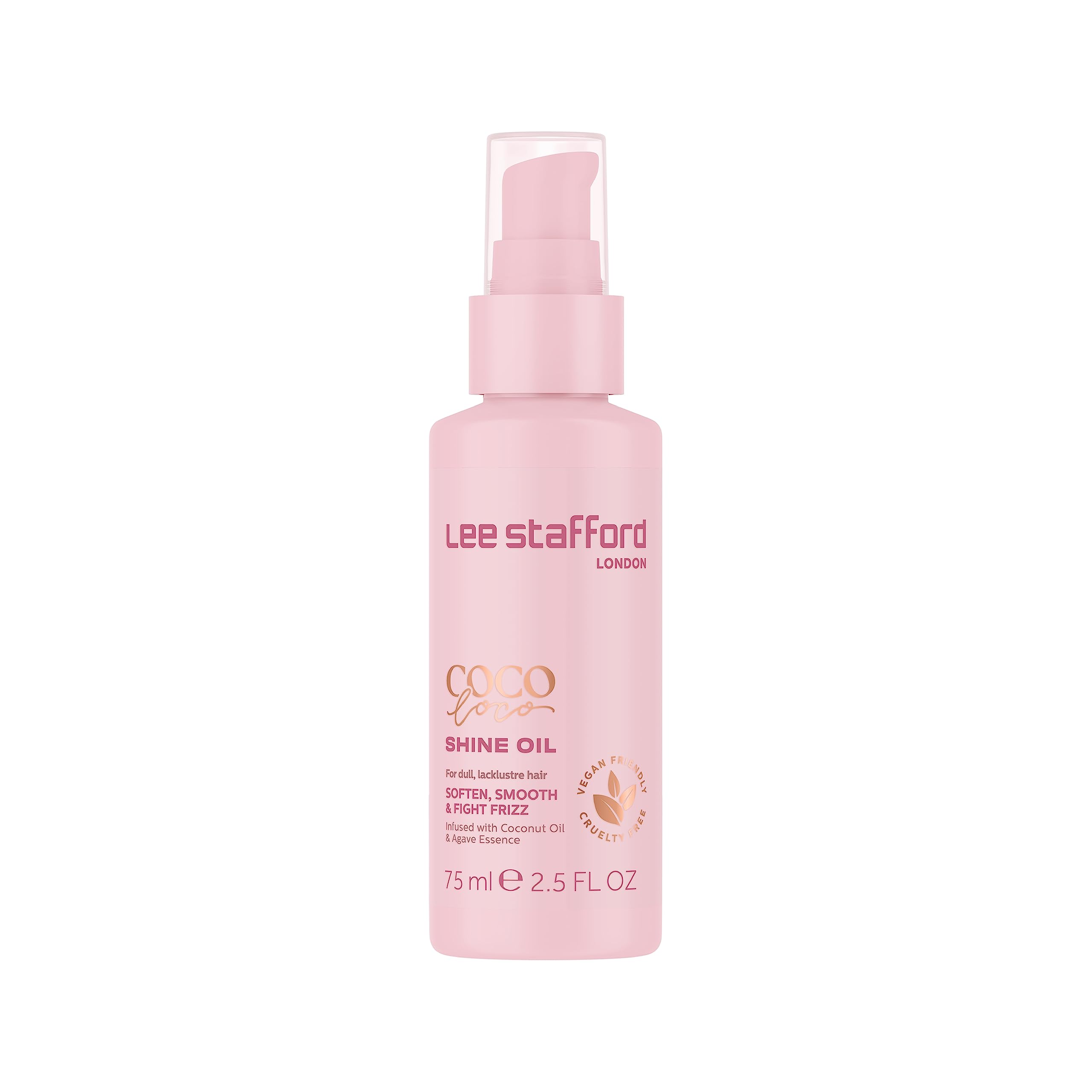 Lee Stafford Shine Hair Oil | Coco Loco Collection - Best Nourishing, Anti-Frizz Styling Oil for Dry & Damaged Hair, Adds Moisture and Shine to Dull Strands, for Men & Women, 75 ml
