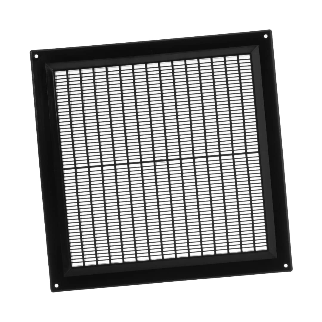 250x250mm / 10x10 inch Air Vent Cover - Ventilation Grille with Flyscreen - ABS Plastic Black