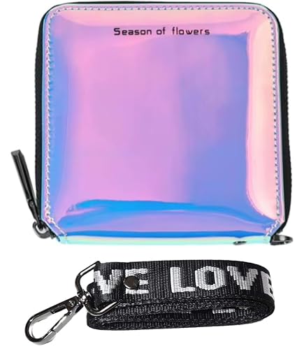 Cslbiuni Hologram Star Wallet for Women Girls Small Short PU Leather Card Holder Coin Purse : Clothing, Shoes & Jewelry