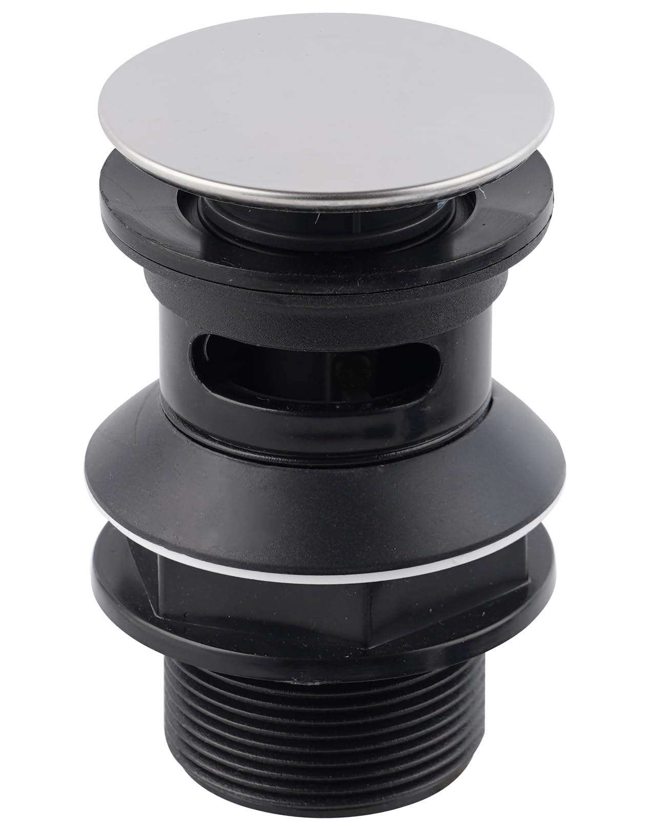 Hibbent Basin Waste with Pipe, Pop Up Click Clack Basin Waste with Overflow, G 1 1/4" Basin Plug with 32mm Pipe Replacement for Bathroom basins