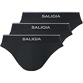 SALIGIA Men’s Briefs Sexy, Tag-Free & 60s Luminous Modal-Cotton Blend Underwear with Supportive No-Fly Pouch 3-Pack