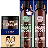 Moerie Ultimate Mineral Shampoo and Conditioner Set - Vegan Friendly, Paraben Free, Hair Growth Products for Longer, Thicker, Fuller Hair - Includes Hair Mask