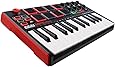 AKAI Professional MPK Mini MKII Portables 25-Tasten-USB-MIDI-Keyboard mit 16 hintergrundbeleuchteten Performance-fähigen Pads, 8 zuweisbaren Q-Link-Reglern und 4-Wege-Daumen-Joystick