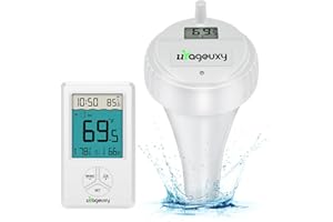 Urageuxy Pool Thermometer Floating Easy Read Wireless Water Temperature Monitor with IPX8 Waterproof Rating for Cold Plunge, Swimming Pool, Hot Tubs, Pond, Spa, Ice Bath, Aquarium