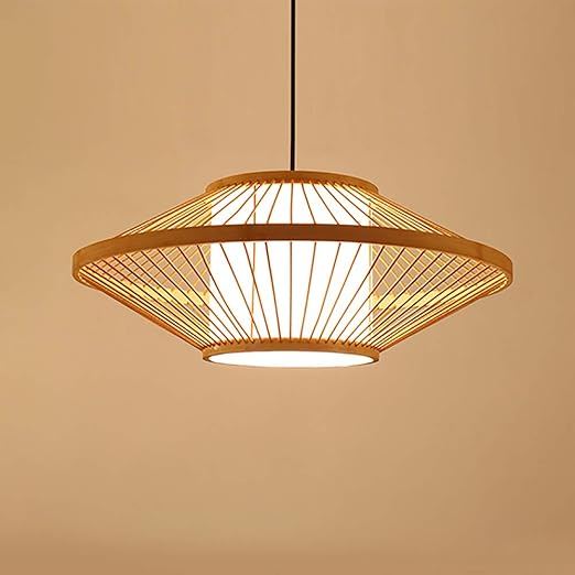 Amazon Com Bamboo Wicker Rattan Lampshade Led Ceiling Light Cover