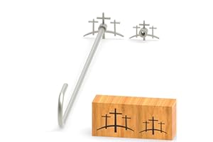 PKPKAUT 2Pcs Mini 3/4" & 1" Branding Irons, 3 Crosses Custom Wood Branding Iron Personalized for Wood Working, Leather Hats, Felt, Cowhide, BBQ & Bread Logo, Steak Branding Iron for Food (090#)