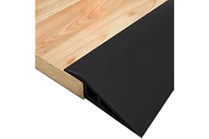 QAPIPEUS Vinyl Door Threshold Ramps for Doorways, Floor Transition Strip Threshold Ramp Self-Adhesive, Transition-Strip Wheelchairs Ramps, Home Reducer Edge Trim, Threshold Strip 1/2''~3/5'' (Black, 36inch)