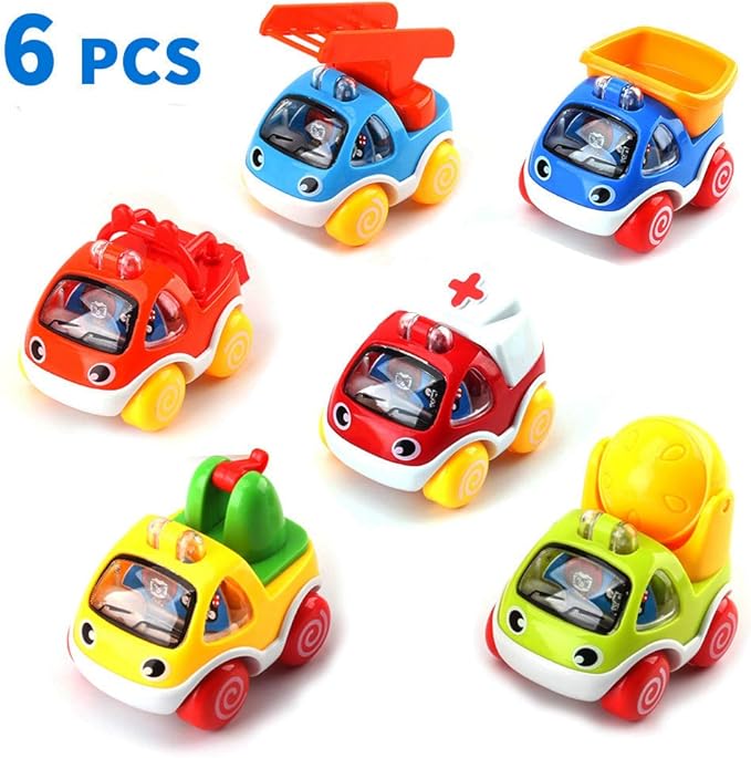 SALGIA - Lot De 24 Petites Voitures à Friction, Jouets à Tirer Pour Enfants - Idéal Pour Sacs De Fête, Garçons Et Filles, Dès 3 Ans