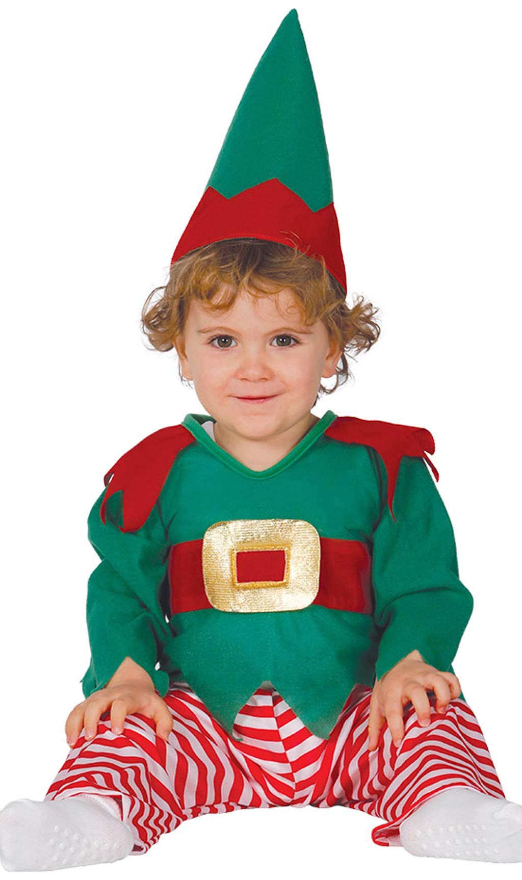 FIESTAS GUIRCA 42528 Dwarf Gnome Elf Costume Child 12/24 Months, Green and Red, 12-24 MESI