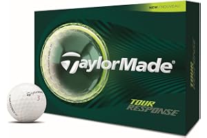 TaylorMade Tour Response Golf Balls, Enhanced 360° ClearPath Alignment, Speed Wrapped Core for Distance and Feel, Pack of 12