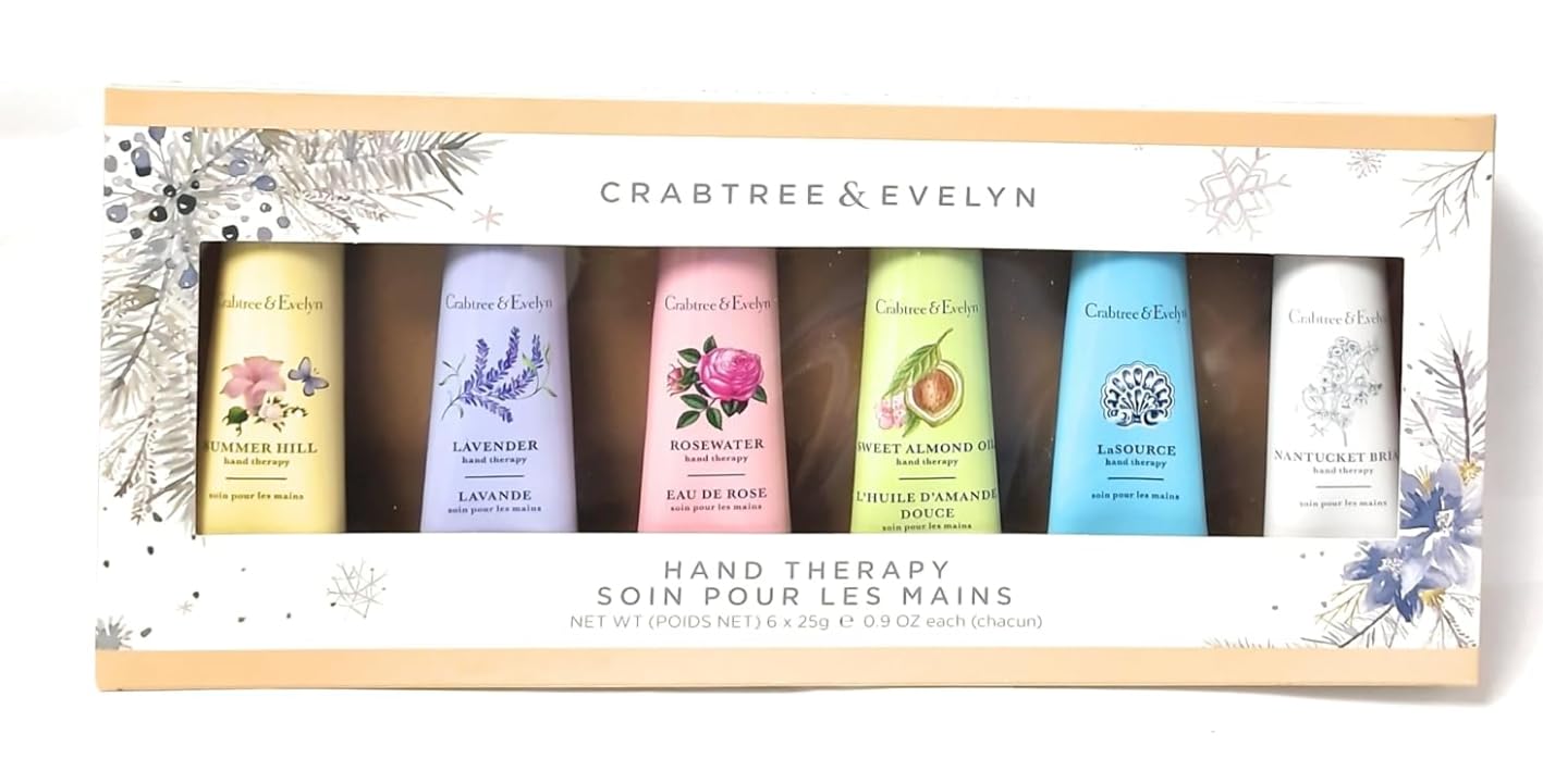 Crabtree and Evelyn Hand Therapy Cream Twelve Pack Gift Set (6 x25m) - Gift for Her or him
