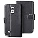 i-Blason Synthetic Leather Book Folio Wallet Case, Convertible Stand, Credit Card Holder for Samsung Galaxy Note 4 - Black