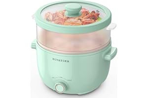 Hoyatoka Electric Hot Pot, 2L Portable Non-Stick Electric Cooker with Steamer, Mini Electric Pot Ramen Cooker for Sauté, Stir Fry, Steak, Eggs, Oatmeal, Ramen, Soup for Dorm, Office, Green