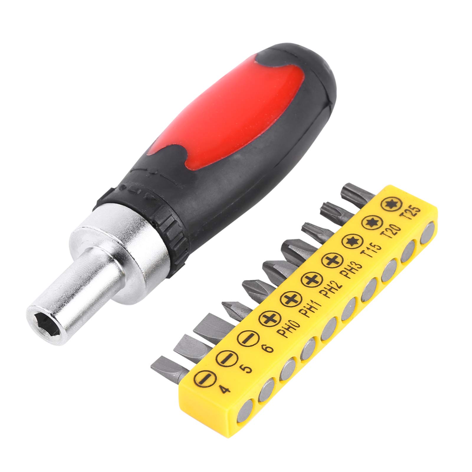 Multibit Screwdriver, Akozon Screwdriver Manual Screw Driver with 10pcs Interchangeable Screwdriver Bits Slot Cross Star Shape Drive
