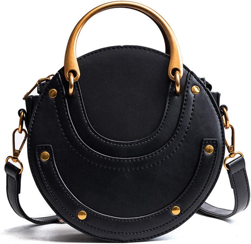 Women Round Handbag Small Shoulder Crossbody Bag Fashion Designer Saddle Bag