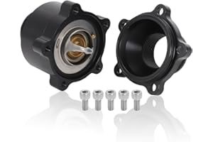 Foruly Inline Thermostat Housing Aluminum with Bypass Sensor Port - Fits 1-1/2" Hose (1.5"-16 Thread) - High Performance Upgr