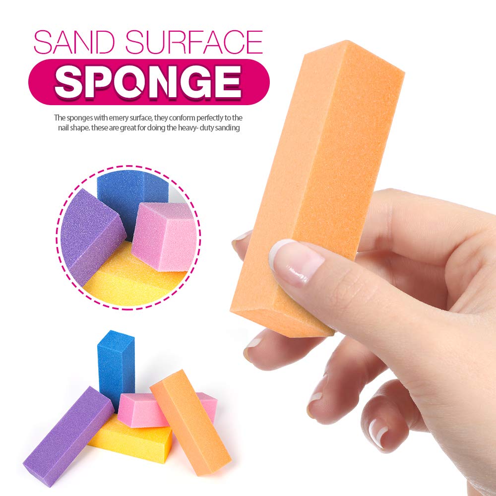 Nail Files And Buffers, Teenitor 100/180 Grit Emery Board Double Sided Professional Manicure Tool Buffer And Shine Block Kit Nail Care Products 10pcs/Pack : Beauty