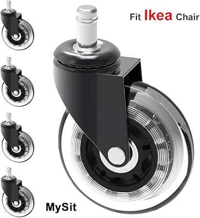 Amazon 10mm ステム イケアキャスターホイール 高耐久 オフィスチェアホイール フロアマット 交換用 Casterikea 3 キャスター 固定脚 文房具 オフィス用品
