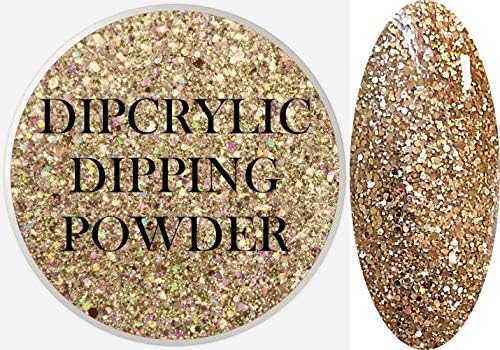 SHEBA NAILS Dipcrylic Glitter Dip Dipping Powder SPARKLING CHAMPAGNE MIX - 1oz Jar