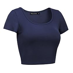 OThread & Co. Women's Basic Crop Tops Stretchy