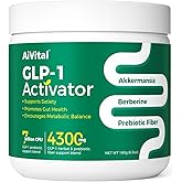 AiVital™ GLP-1 Supplements for Women & Men – Natural GLP1 Powder with Akkermansia Probiotic, Berberine, Inulin & Fiber Blend – Supports Metabolism, Satiety & Gut Health–Pre-Meal Formula, 6.3 oz