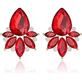 ATIMIGO Vintage Rhinestone Drop Earrings Elegant Crystal Cluster Art Deco Hypoallergenic Wedding Bridal Earrings for Women Brids Bridsmaids Prom Formal