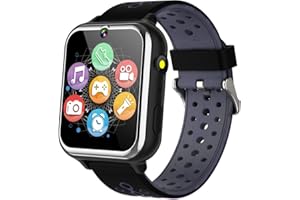 OVV Kids Smart Game Watch for Boys Girls Age 3-12 with 1.54" HD Touch Screen 24 Puzzle Games Camera Video Music Player Pedometer Alarm Clock Calculator Torch Child Watch Wristband Electronic Learning Toys