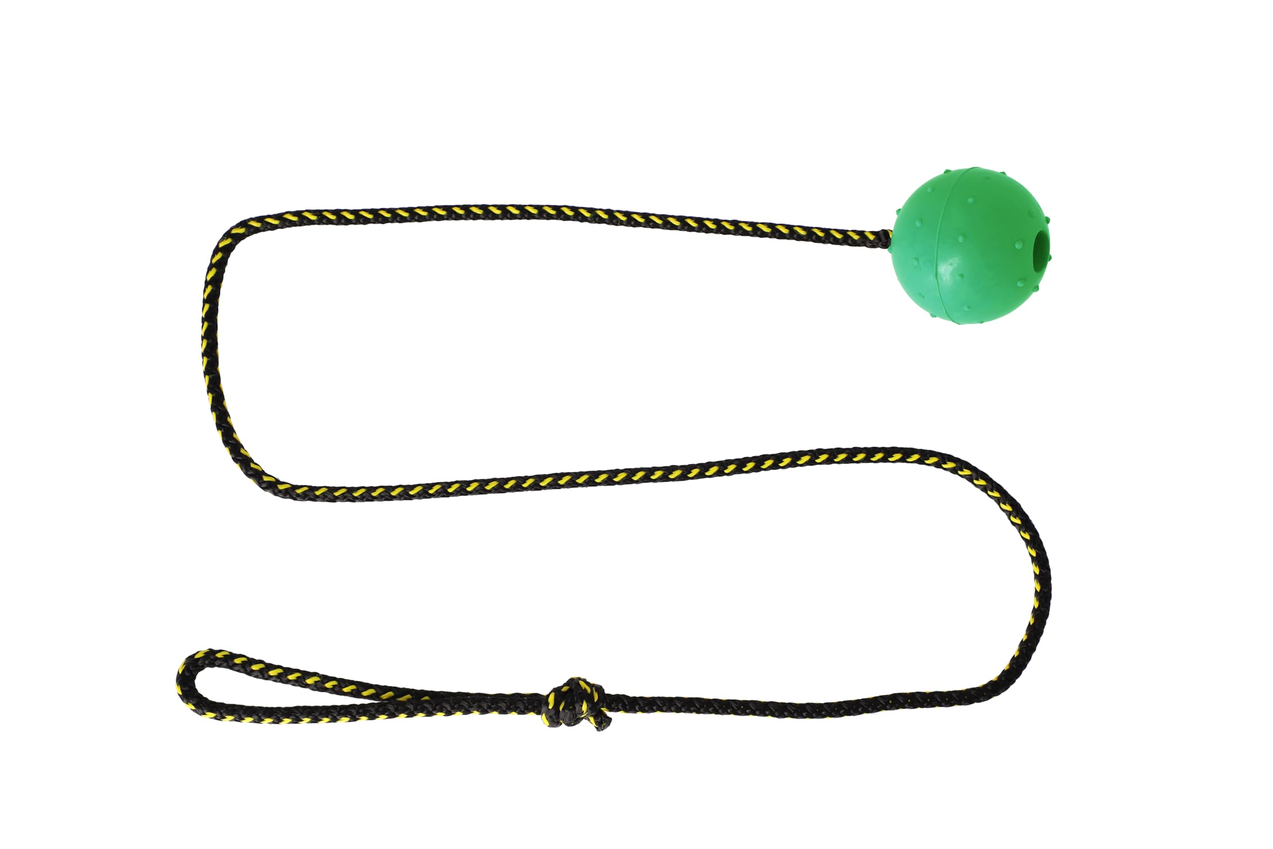 DINGO Nubby Dog Ball - Fully Rubber-Filled, with 100 cm Long Rope - Suitable for Fetching, Dog Sports, Agility, Tug of War, Playtime - Small Size - Random Colour (17321-2)